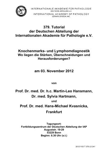 Anamnesen als .pdf - Internationale Akademie für Pathologie ...