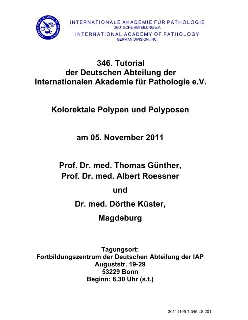 Anamnesen als .pdf - Internationale Akademie für Pathologie ...