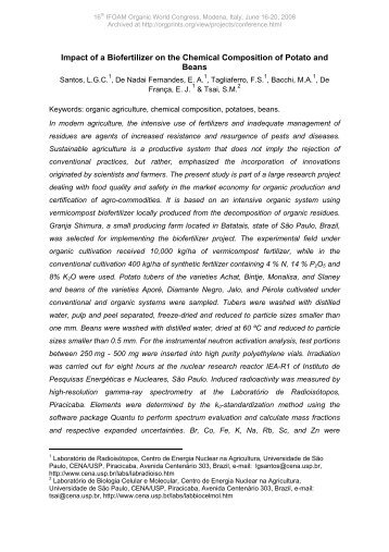 Impact of a Biofertilizer on the Chemical Composition of ... - ifoam