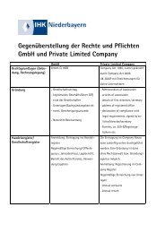 Gegenüberstellung der Rechte und Pflichten ... - IHK Niederbayern