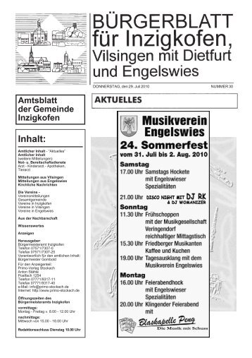 Bürgerblatt 30/2010 - Inzigkofen
