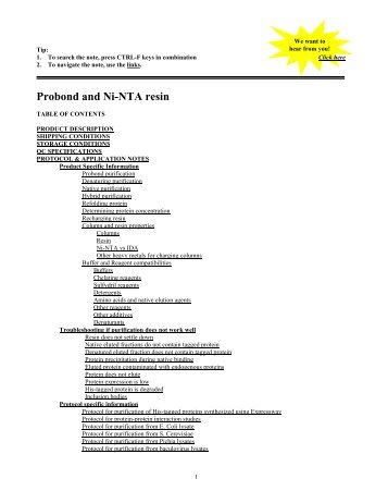 Probond and Ni-NTA resin - Invitrogen