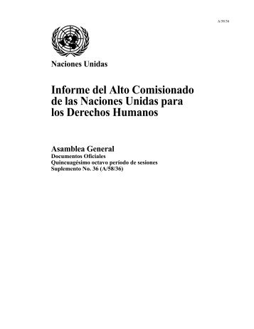 A/58/36 - Informe del Alto Comisionado de las Naciones Unidas ...