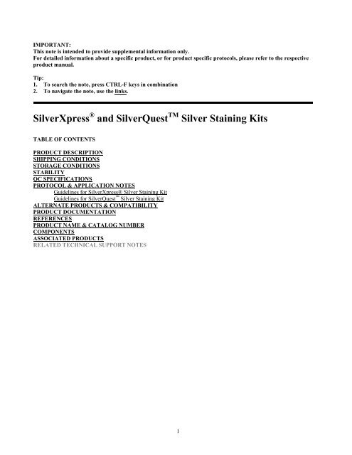 Silverscript Kit SilverXpress and SilverQuest Kits - Invitrogen