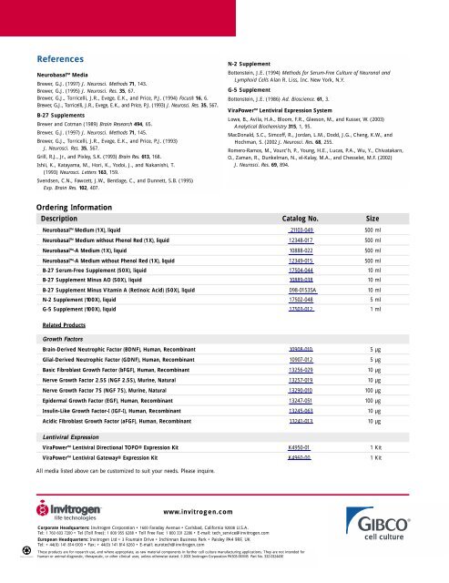 Improve Serum-Free Neuronal Cell Culture with GIBCO ... - Invitrogen