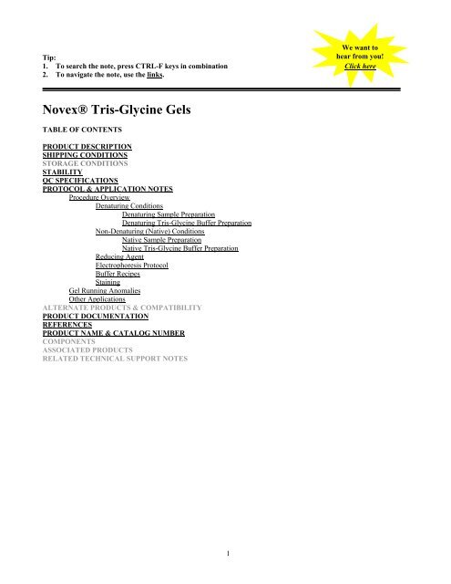 Novex Tris Glycine Gels Invitrogen