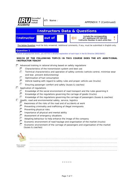 ATI Application Form - IRU