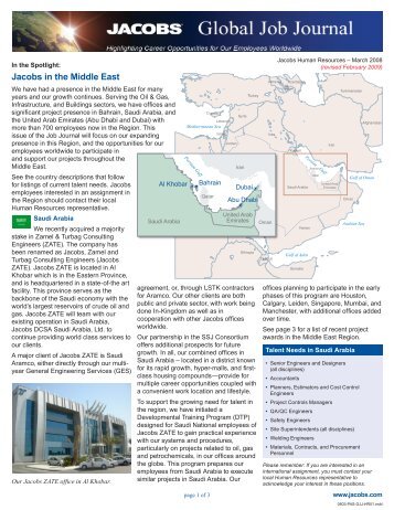 Jacobs in the  Middle East - Jacobs Engineering