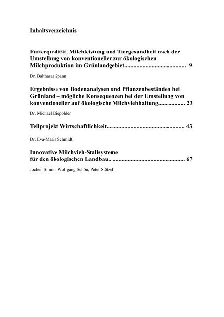 Umstellung zur ökologischen Milchviehhaltung - Bayerische ...