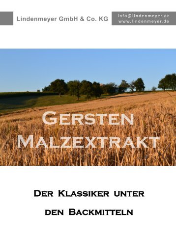 Gersten Malzextrakt - Lindenmeyer GmbH & Co. KG