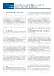 General terms and conditions of Linde AG, Linde Gas Division, for ...