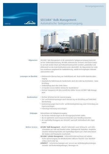 SECCURA® Bulk Management Datenblatt zum ... - Linde Gas