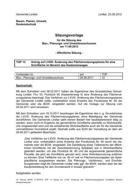 und Umweltausschuss - Gemeinde Lindlar