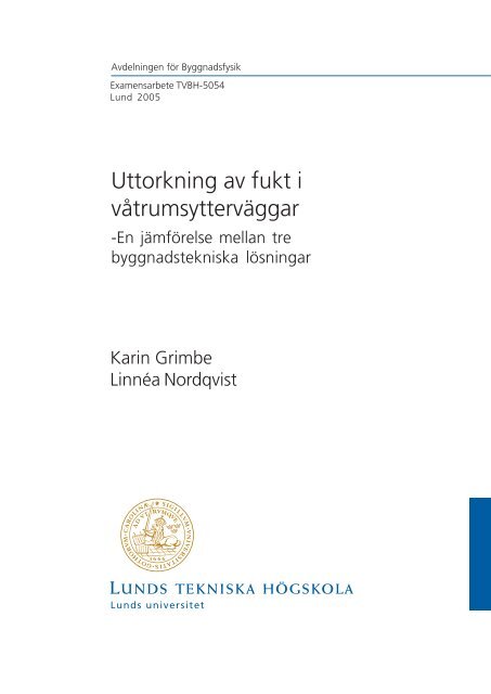 TVBH-5054 - Byggnadsfysik - Lunds tekniska högskola