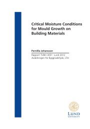 Critical Moisture Conditions for Mould Growth on ... - Byggnadsfysik