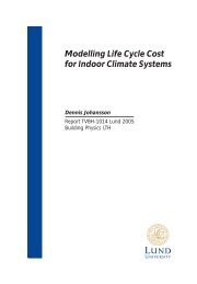 Modelling Life Cycle Cost for Indoor Climate Systems