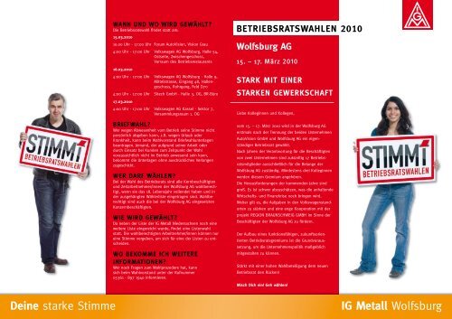 Flyer mit den IG Metall Kandidatinnen und Kandidaten