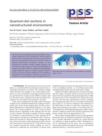 50. J. M. Hvam, S. Stobbe, and P. Lodahl - Quantum Photonics