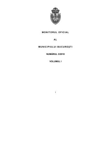 Volumul 1 - Primăria Municipiului Bucureşti