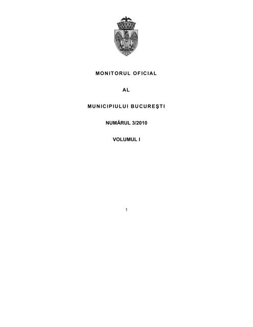 Volumul 1 - Primăria Municipiului Bucureşti