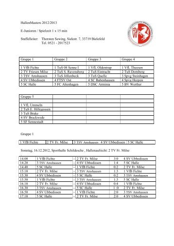 Spielplan der E-Junioren - FLVW-Kreis Bielefeld