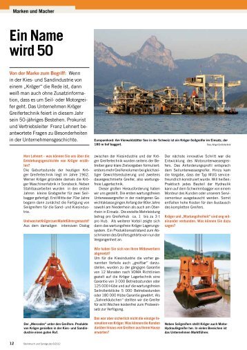 Artikel im "Steinbruch und Sandgrube"-Magazin lesen...