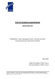 Deliverable 6: List of ongoing experiments - Ctba
