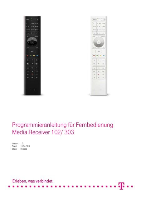 Programmieranleitung Für Fernbedienung Media ... - Telekom