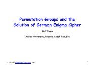 Permutation Groups and the - Frode Weierud's CryptoCellar - Cern