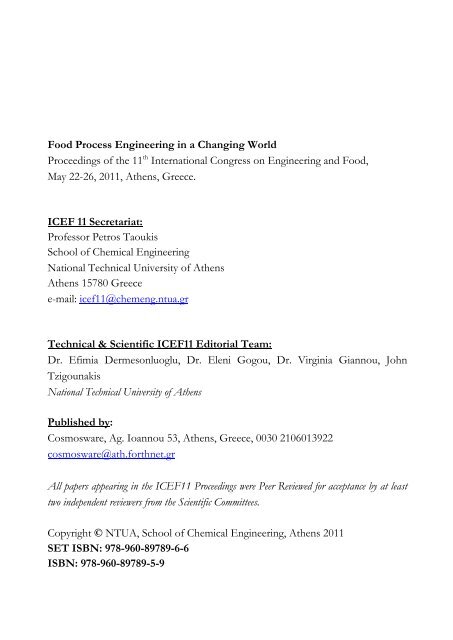 Food Process Engineering in a Changing World - 11th International ...