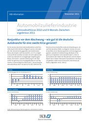 Zur aktuellen Branchenanalyse “Automobilzulieferindustrie“ - IKB