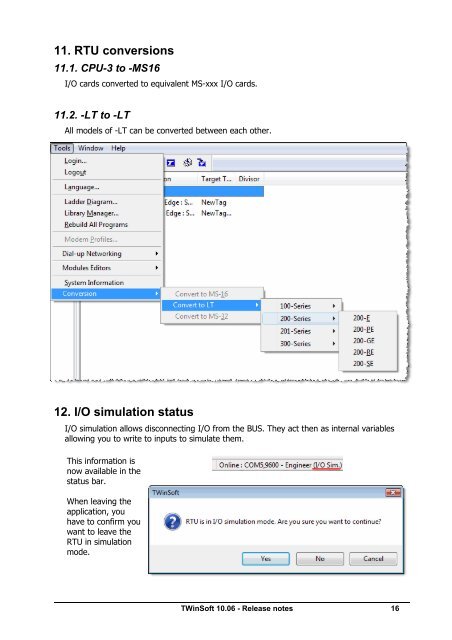 TWinSoft 10.04 Release notes - ioSelect