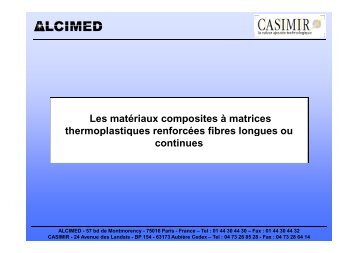 Composites à matrices thermoplastiques fibres longues