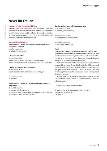 Download :info 01.2011 - Aids-Hilfe - Deutsche AIDS-Hilfe e.V.
