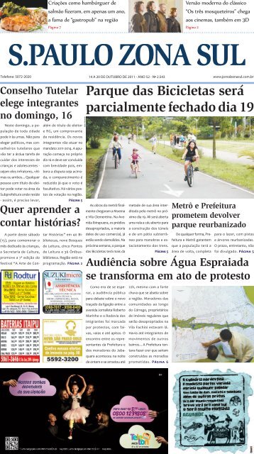 Parque das Bicicletas será parcialmente fechado dia 19