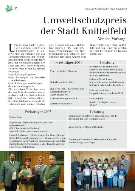 Sonderausgabe der Zeitung „Aus dem Knittelfelder Rathaus“