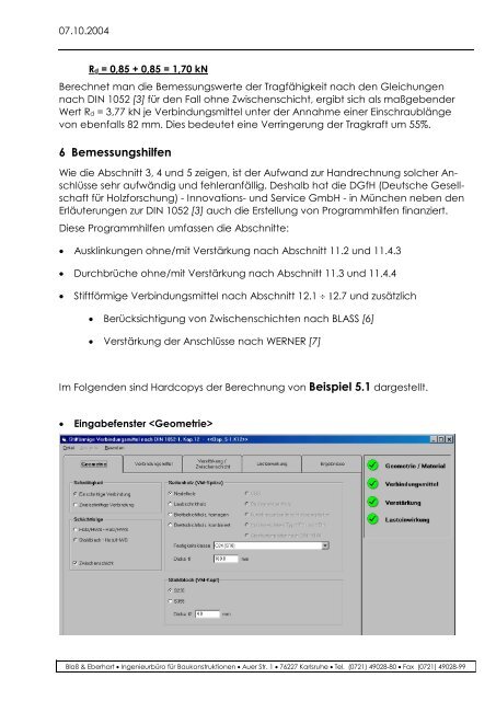 Vortrag Karlsruher Tage 2004 - Ingenieurbüro Blaß & Eberhart