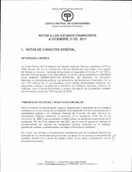 notas a los estados financieros 2011 - Junta Central de Contadores