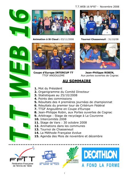 TT WEB 16 Novembre 2008 - Comité Charente de Tennis de Table