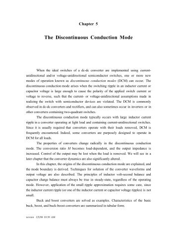 The Discontinuous Conduction Mode