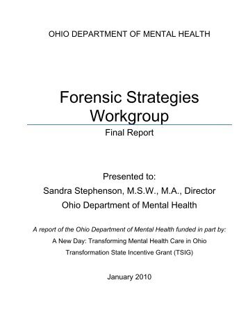 Forensic Strategies Workgroup - Ohio Department of Mental Health