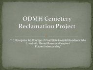 ODMH Cemetery Reclamation Project - Ohio Department of Mental ...