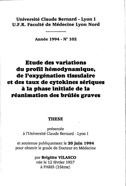 Etude des variations du profil hémodynamique, de l'oxygénation ...