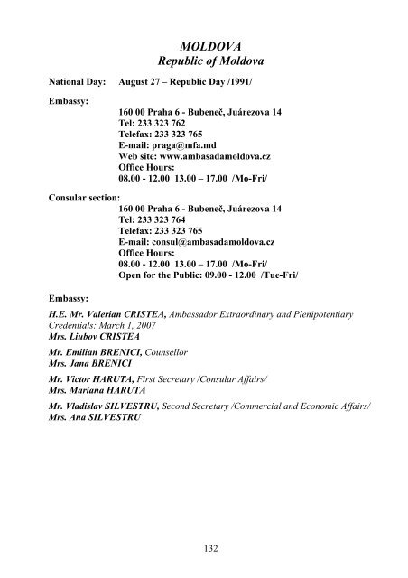 List of the Diplomatics Corps