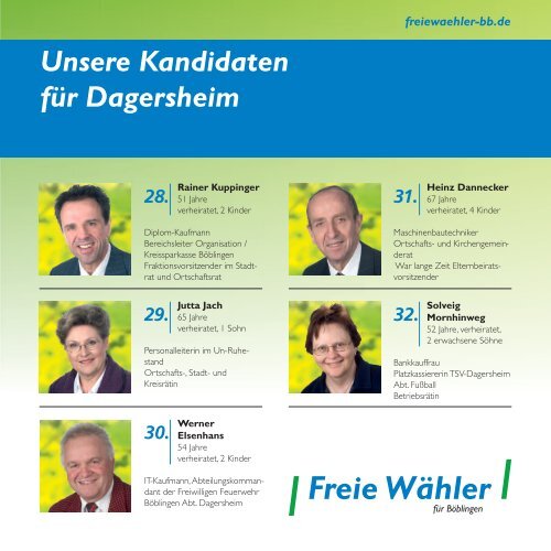 Unsere Kandidaten für Böblingen - Freie Wähler Böblingen