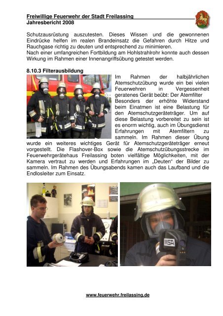 Jahresbericht der Freiwilligen Feuerwehr Freilassing 2008