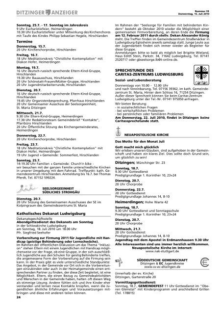 JUBILÄUMS-FESTWOCHENENDE 15. Juli - 18. Juli 2010 - Ditzingen