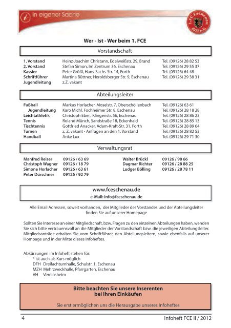 Der FCE Terminplaner - 1. FC Eschenau 1927 eV