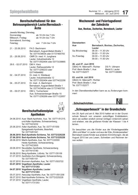 Spiegelwaldbote - Stadt Grünhain-Beierfeld