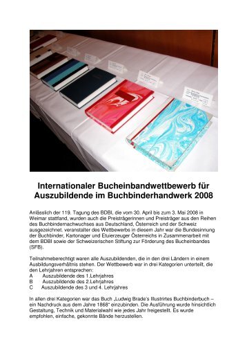 Internationaler Bucheinbandwettbewerb für Auszubildende im ...